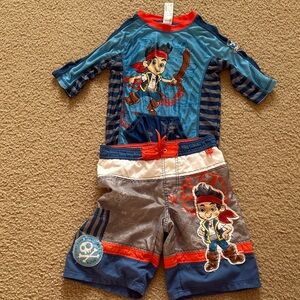 Disney Pirate Swim Top with Blue and Red